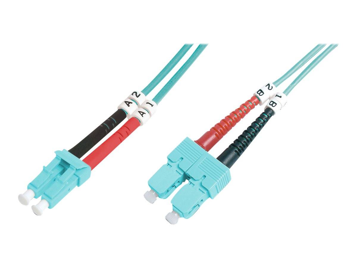 Digitus DK-2532-05/3 Fibra ottica Fibra ottica Cavo 5.00 m Turchese [1x Spina LC - 1x Spina SC] 50/125 µ Multimode OM3-1