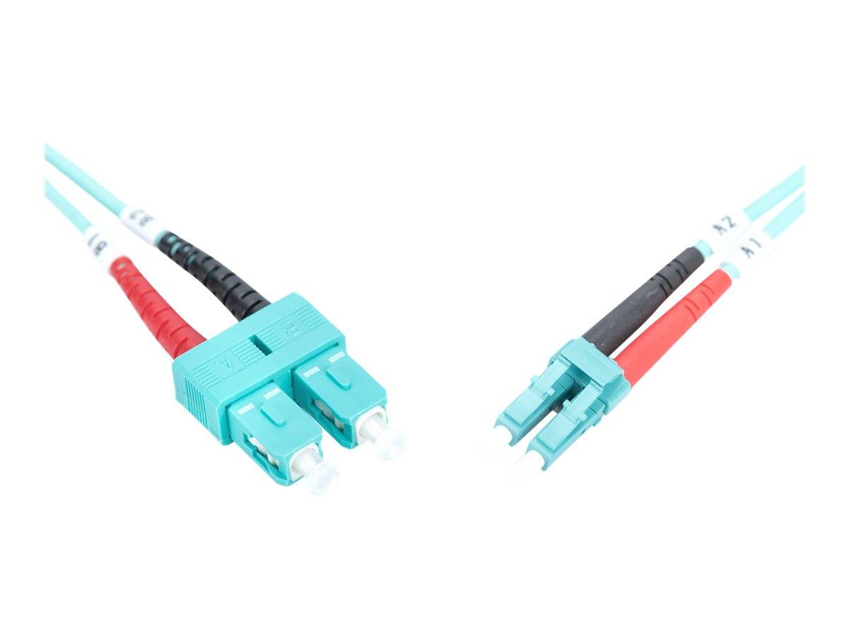 Digitus DK-2532-05/3 Fibra ottica Fibra ottica Cavo 5.00 m Turchese [1x Spina LC - 1x Spina SC] 50/125 µ Multimode OM3-4