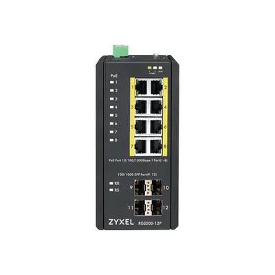 Zyxel switch industriale managed, 12x gigabit poe 240w, din rail, alim. 12-58v dc-0