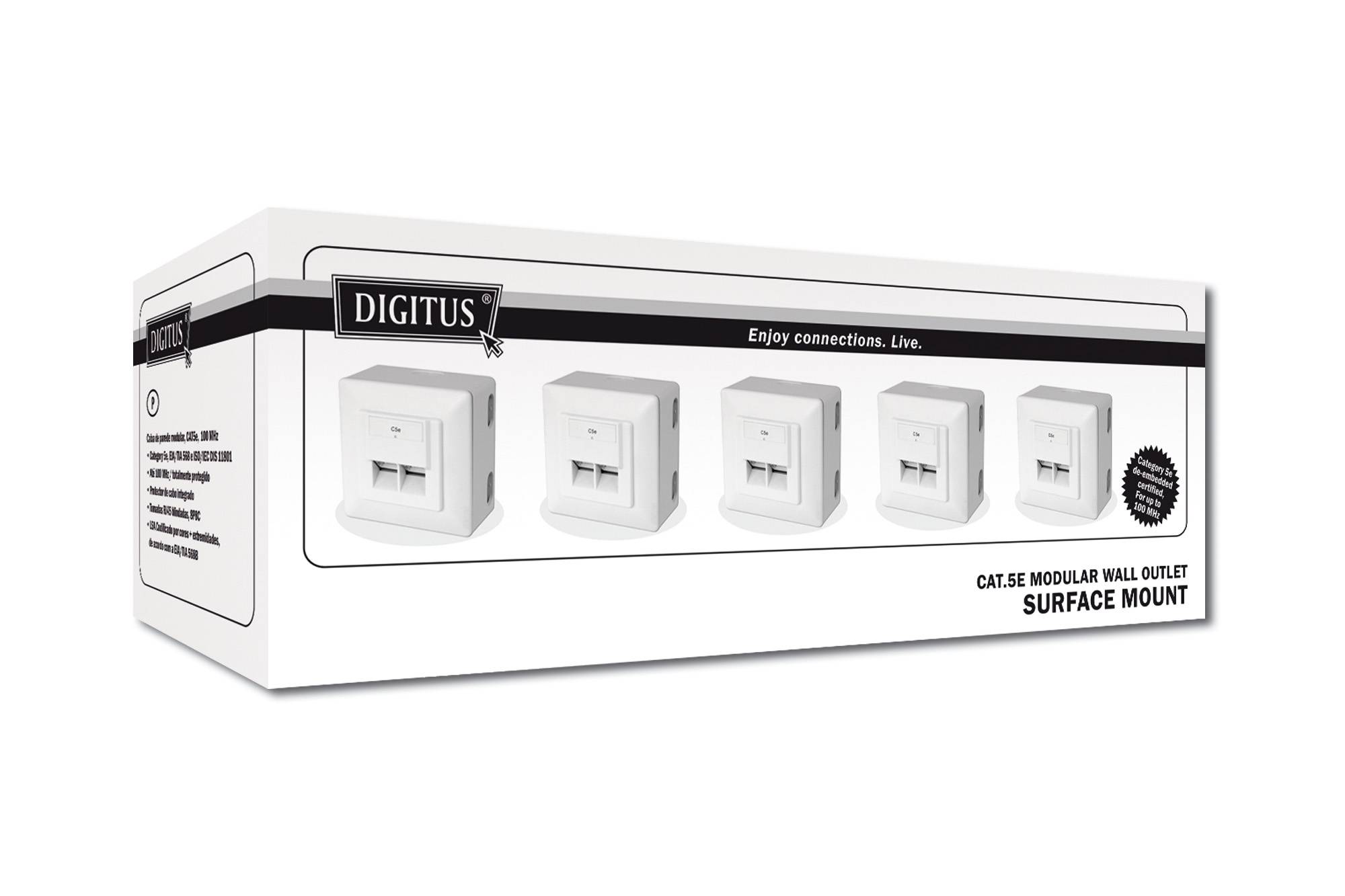 Digitus CAT 5e, Cl. D presa energia RJ-45 Bianco-4