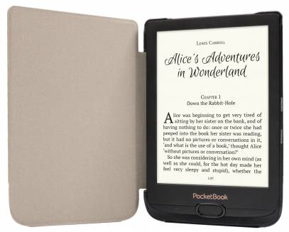 PocketBook Shell series - Flip-Hülle für eBook-Reader - Kunststoff, Polyurethan, Microfiber - Schwarz - 15,20cm (6") - f-3