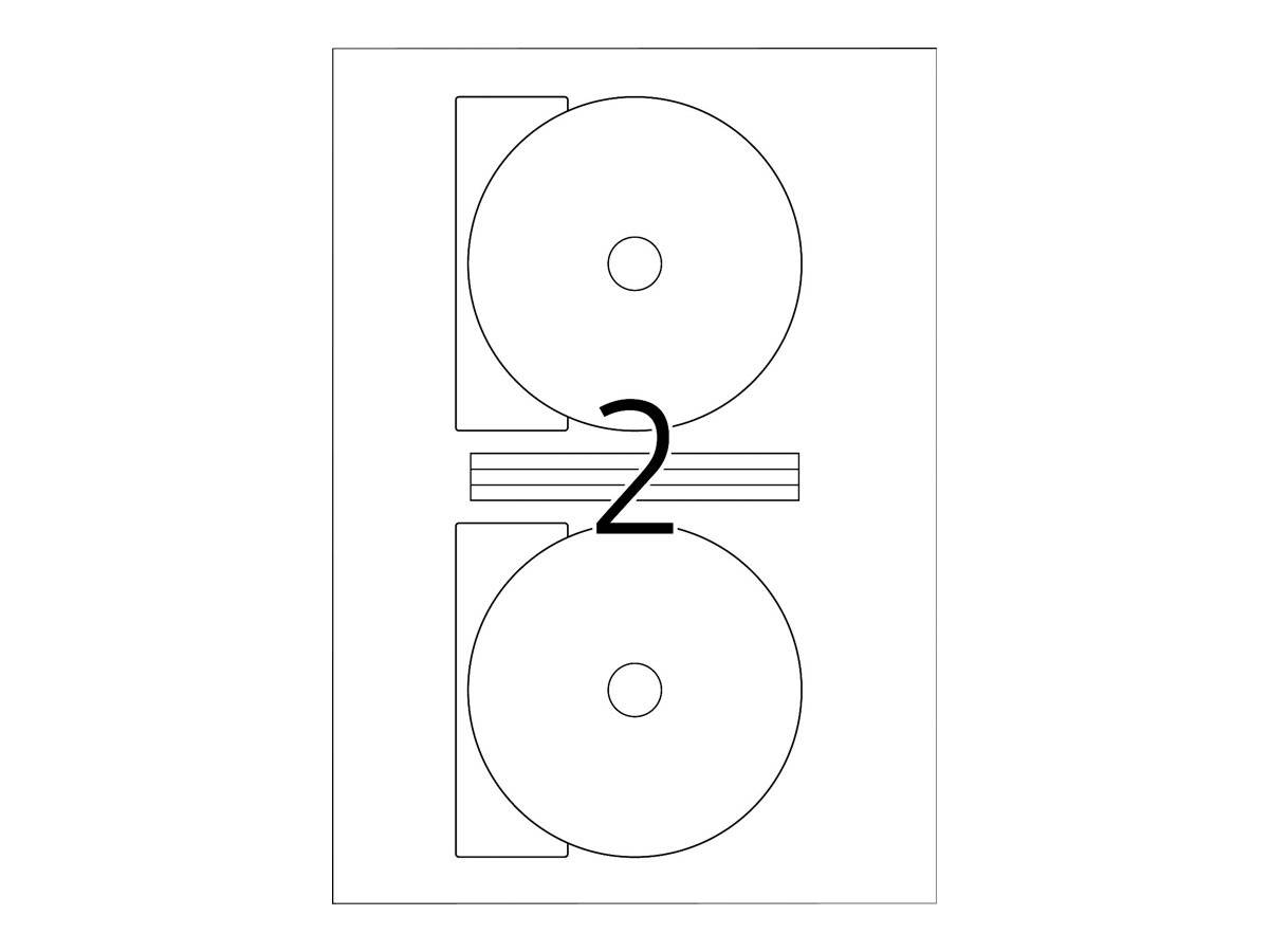 HERMA SuperPrint - Selbstklebende undurchsichtige CD/DVD-Etiketten - weiß - 166 mm rund - 50 Stck. (25 Bogen x 2) (5115)-2