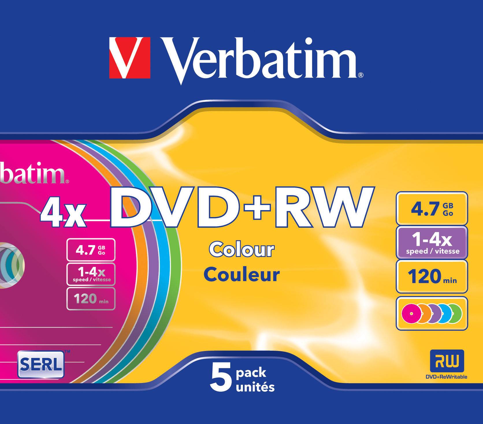 Verbatim - 5 x DVD+RW - 4,7GB 4x - Slim Jewel Case (43297)-2