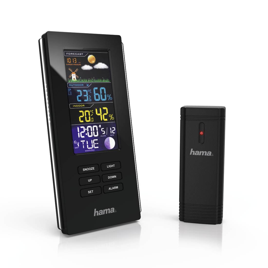 Hama Color Edge - Schwarz - Innen-Hygrometer - Innen-Thermometer - Außen-Barometer - Außen-Hygrometer - Außen-Thermomete-2
