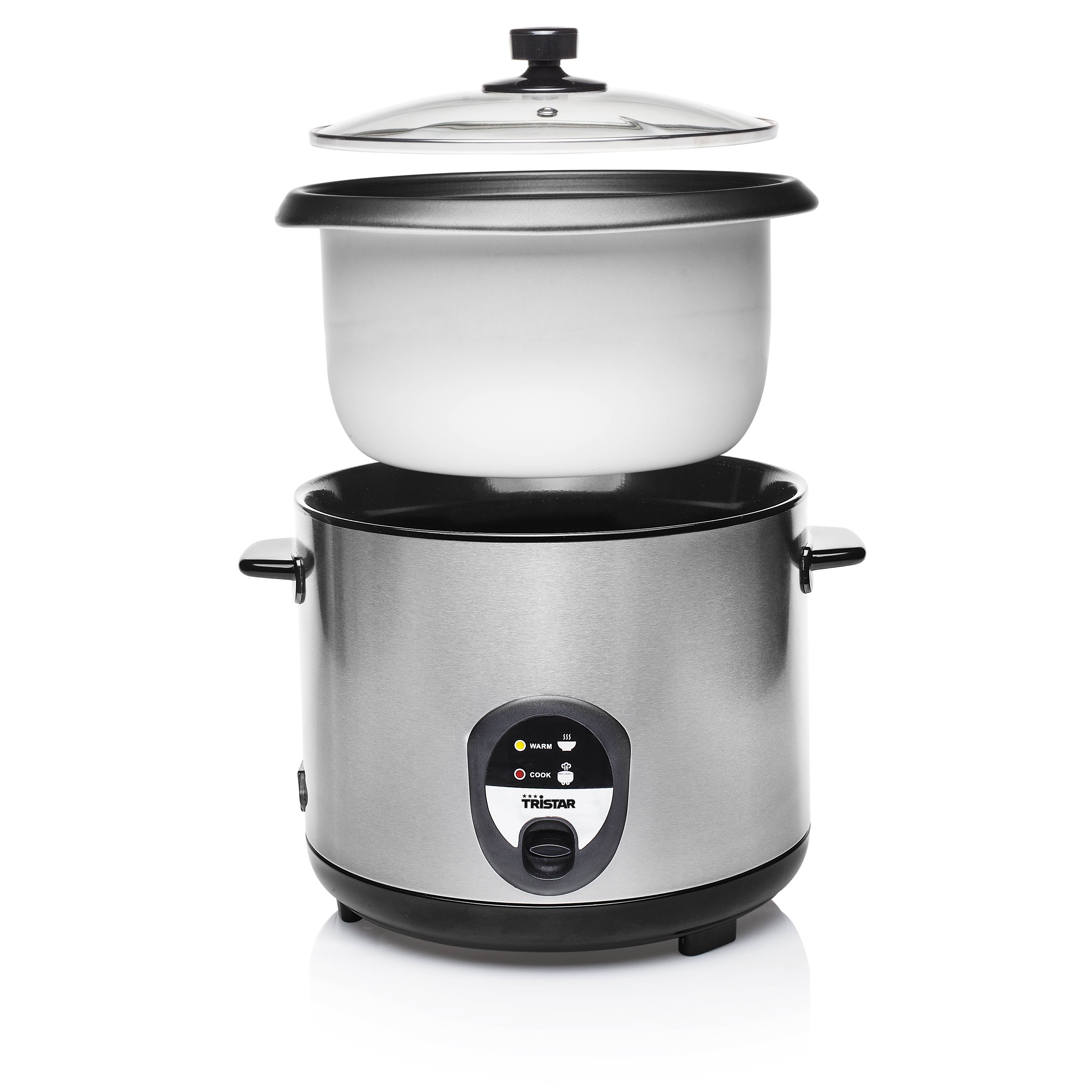 cuociriso Tristar RK-6129 900 W Acciaio inossidabile Nero/Argentato Argentato 2,2 L-2