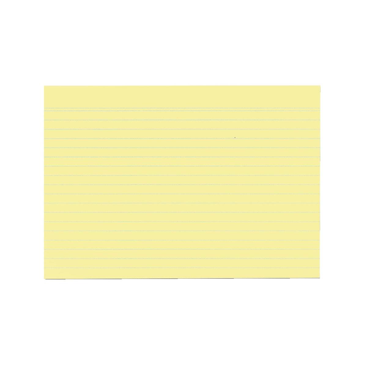 herlitz Karteikarten, DIN A5, liniert, gelb aus Papier, 170 g-qm, holzfrei, Linienfarbe: blau, doppelte (1150515)-4