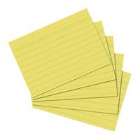 herlitz Karteikarten, DIN A5, liniert, gelb aus Papier, 170 g-qm, holzfrei, Linienfarbe: blau, doppelte (1150515)-5