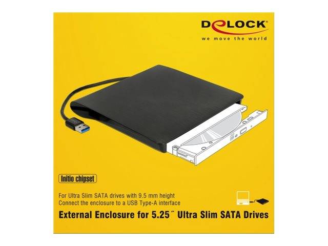 DeLOCK 42603 box per lettore ottico 13,3 cm [5.25] SATA III Nero (Delock 5.25 External Enclosure Ultra)-2