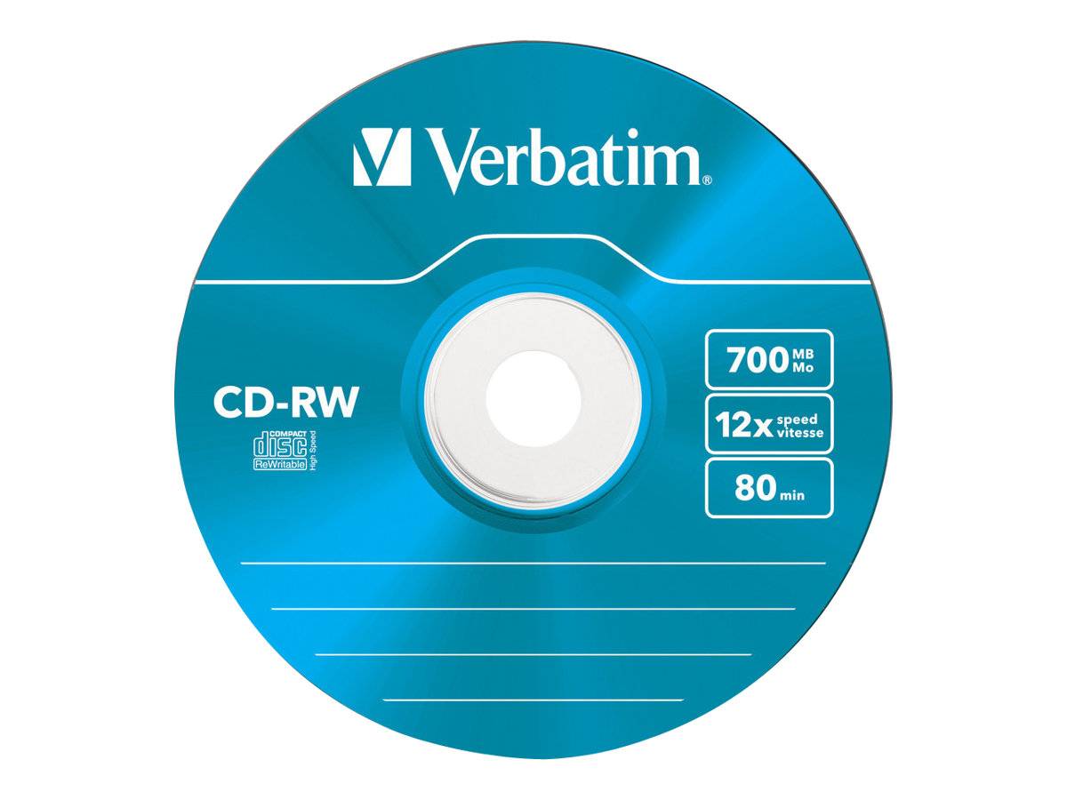 Verbatim Hi-Speed - 5 x CD-RW - 700 MB (80 Min) 8x - 12x - Slim Jewelcase - Speichermedium (43167)-1