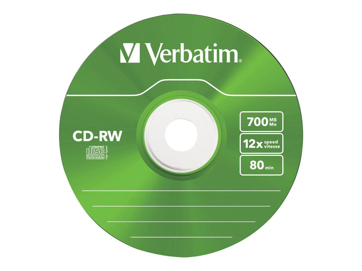 Verbatim Hi-Speed - 5 x CD-RW - 700 MB (80 Min) 8x - 12x - Slim Jewelcase - Speichermedium (43167)-3
