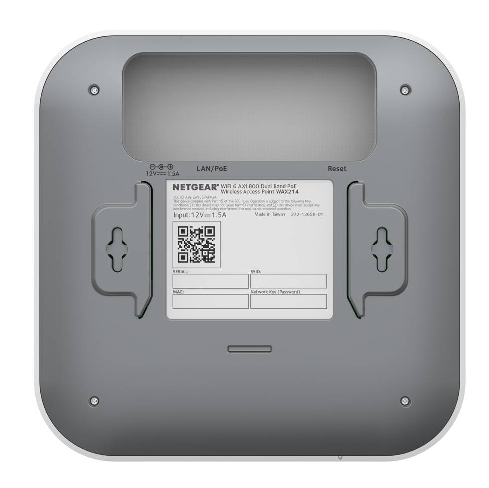 NETGEAR WiFi 6 AX1800 PoE Access Point [WAX214] 1773,5 Mbit/s Bianco Supporto Power over Ethernet [PoE] (WIFI 6 POE AX18-3