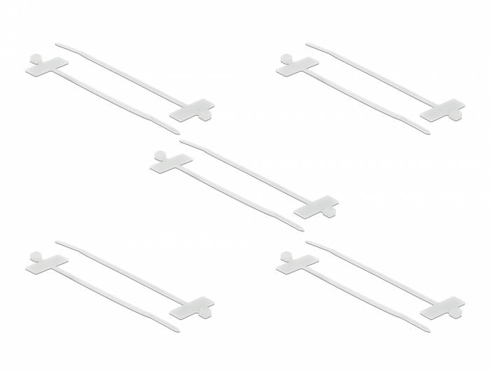 DeLOCK Cable Tie with Label Tap - Kabelbinder - 10cm - weiß (Packung mit 10) (18954)-3