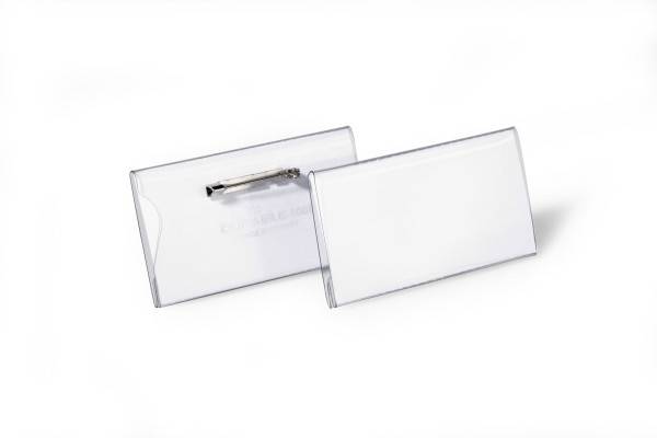 DURABLE Namensschild 40x75mm mit Plattennadel 1 Pg. à 100 Stück 800119-2