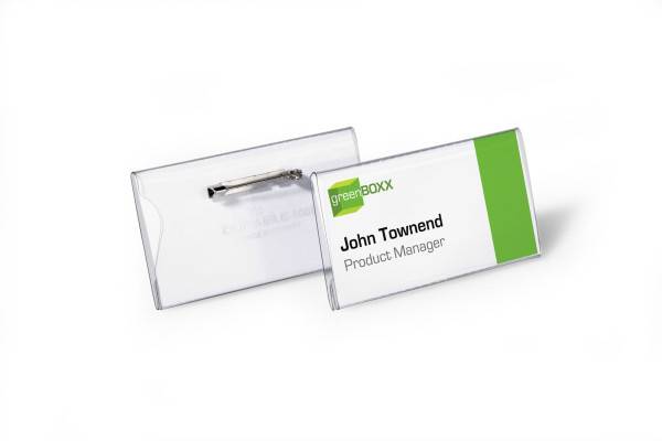 DURABLE Namensschild 40x75mm mit Plattennadel 1 Pg. à 100 Stück 800119-3