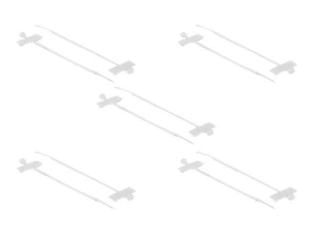 DeLOCK Cable Tie with Label Tap - Kabelbinder - 10cm - weiß (Packung mit 10) (18954)-0