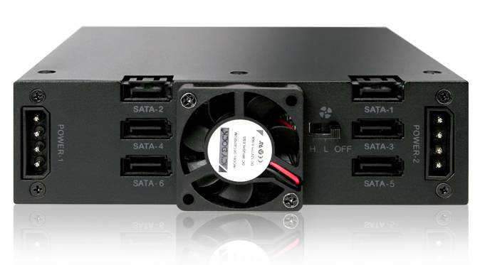 IcyDock ToughArmor ToughArmor MB996SP-6SB - Rugged Full Metal 6 Bay 2.5" SATA HDD & SSD Backplane Cage for External 5.25-3