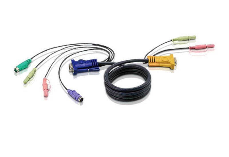 ATEN KVM Cavo [1x Spina VGA, Spina jack da 3.5 mm, Spina jack da 3.5 mm, Spina PS/2, Spina PS/2 - 1x Spina VGA, Spina ja-4
