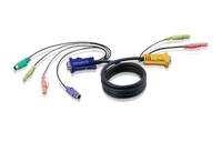 ATEN KVM Cavo [1x Spina VGA, Spina jack da 3.5 mm, Spina jack da 3.5 mm, Spina PS/2, Spina PS/2 - 1x Spina VGA, Spina ja-5