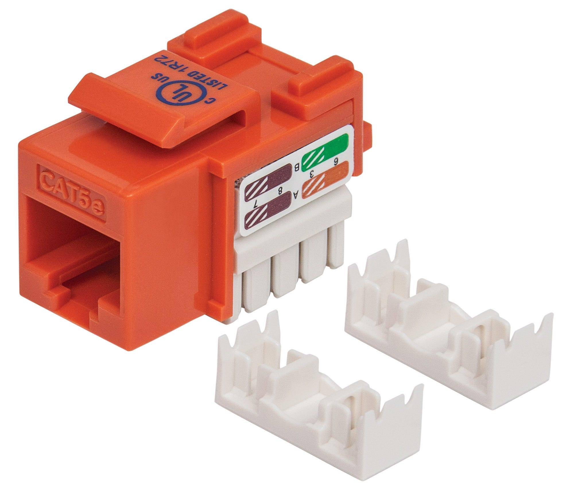 Frutto Keystone RJ45 Cat.5E UTP IDC 90° Arancione-2