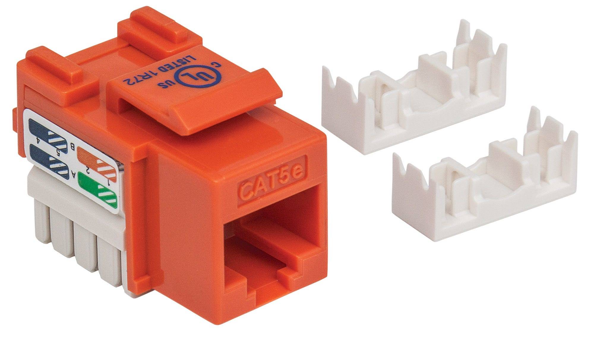Frutto Keystone RJ45 Cat.5E UTP IDC 90° Arancione-3