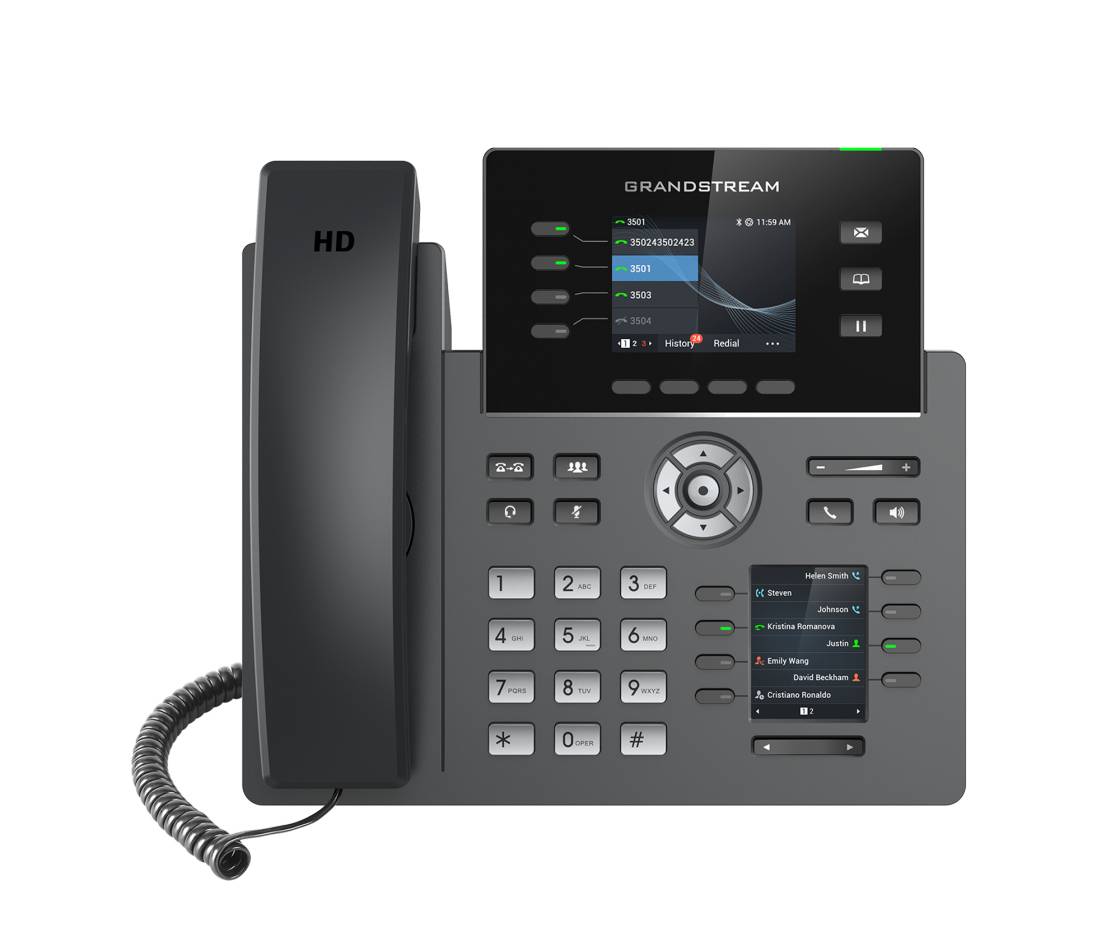 - HD audio, handset and speakerphone with support for wide-band audio- 4 line keys with up to 4 SIP accounts, 8MPK exten-2