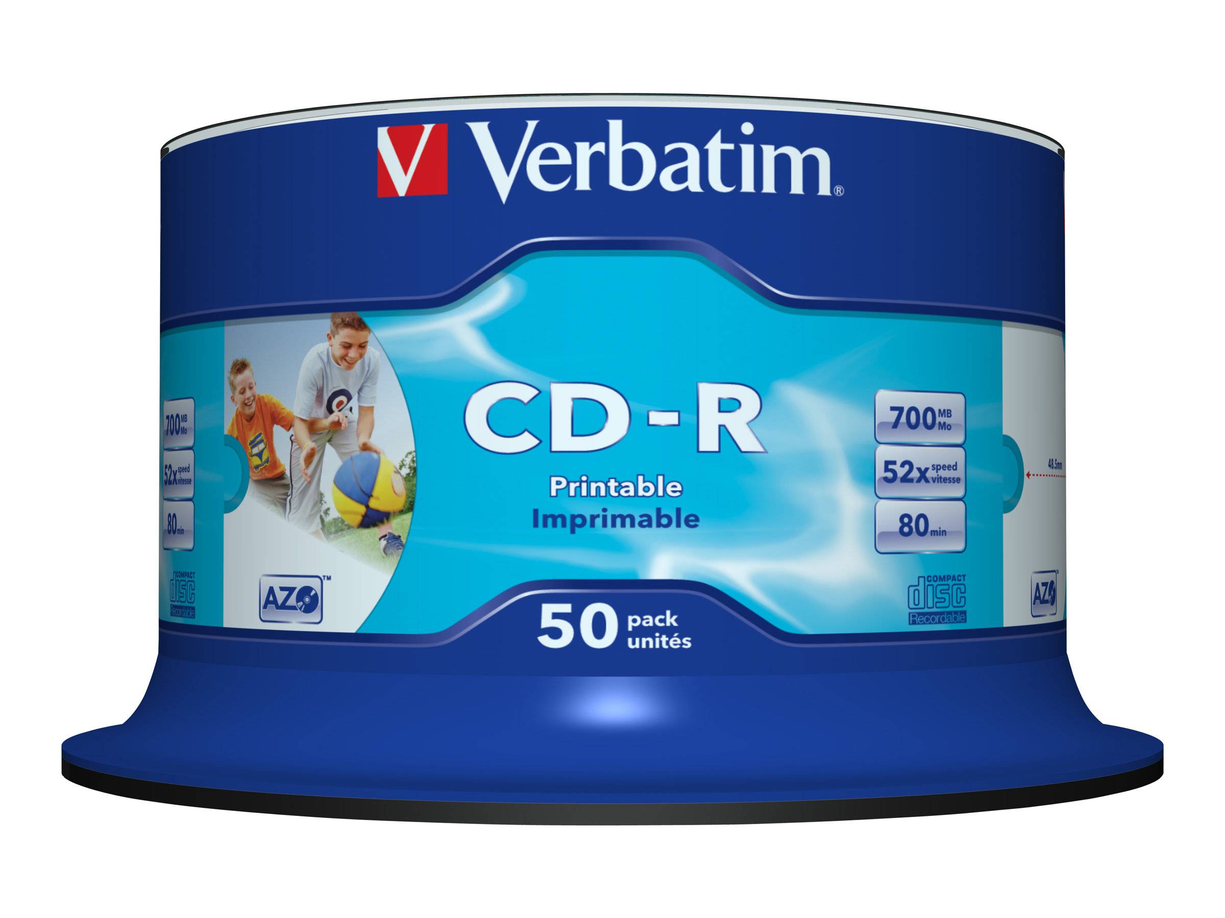Cd-r 80 min. 700 mb Verbatim printable campana pz.50-3