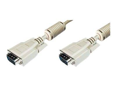 Digitus VGA Cavo Spina VGA 15pin, Spina VGA 15pin 3.00 m Grigio AK-310103-030-E avvitabile, con nucleo in ferrite Cavo V-2