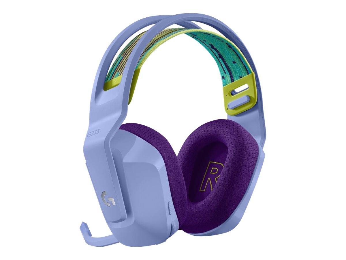 Logitech Gaming G733 LIGHTSPEED Cuffie On Ear Senza fili (via radio) 7,1 Surround Viola regolazione del volume Gaming-1