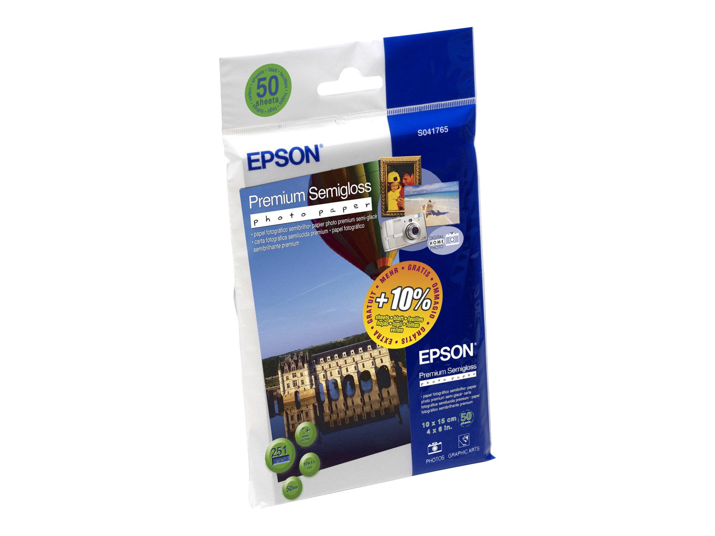 Epson Premium Semi-Gloss Photo Paper - 10x15cm - 50 Fogli-1