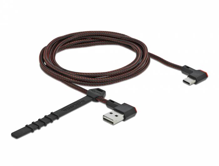 Delock Easy - USB-Kabel - USB (M) links/rechts abgewinkelt, umkehrbar zu 24 pin USB-C (M)-3
