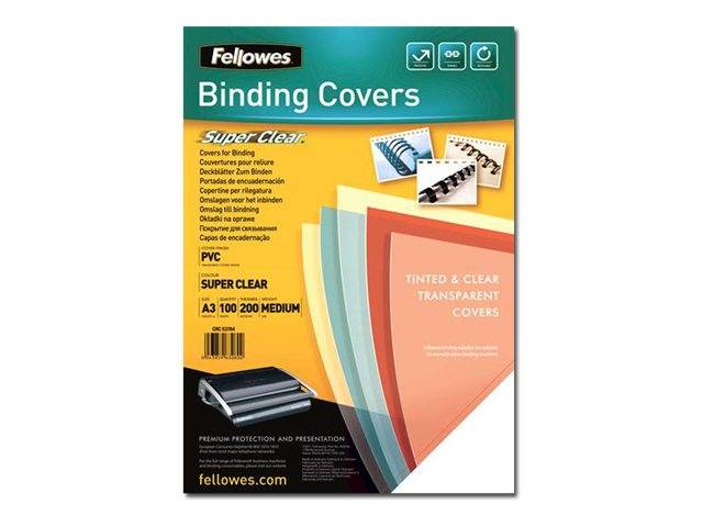 FELLOWES COUVERTURE PVC 200 MIC A3 TRANSPARENT-1