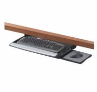 Fellowes Deluxe Keyboard Drawer w/Soft Touch Wrist Rest - Tastaturplattform mit Mausablage - Schwarz, Silber (8031201)-2