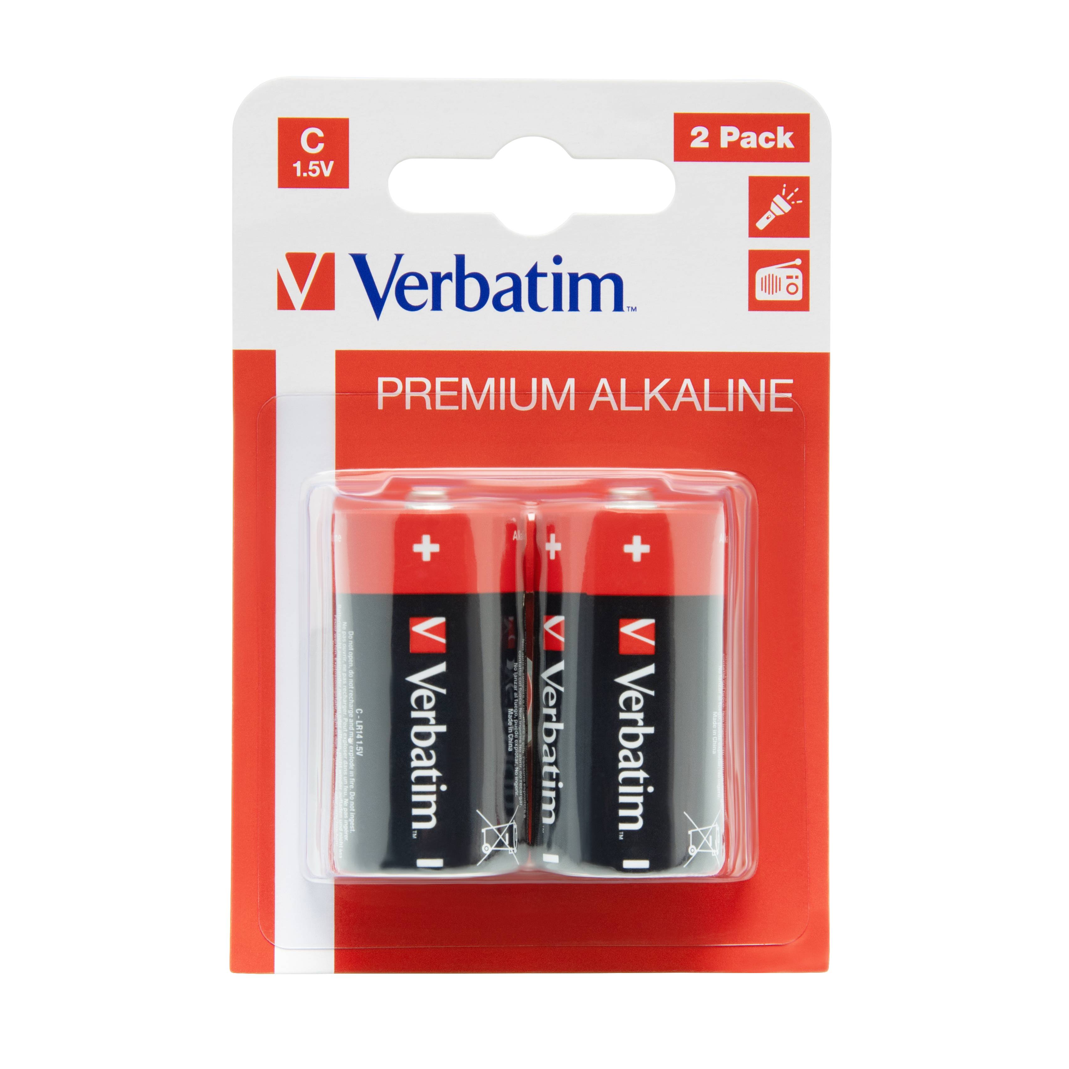 Verbatim - Batterie 2 x C Typ Alkalisch (49922)-1