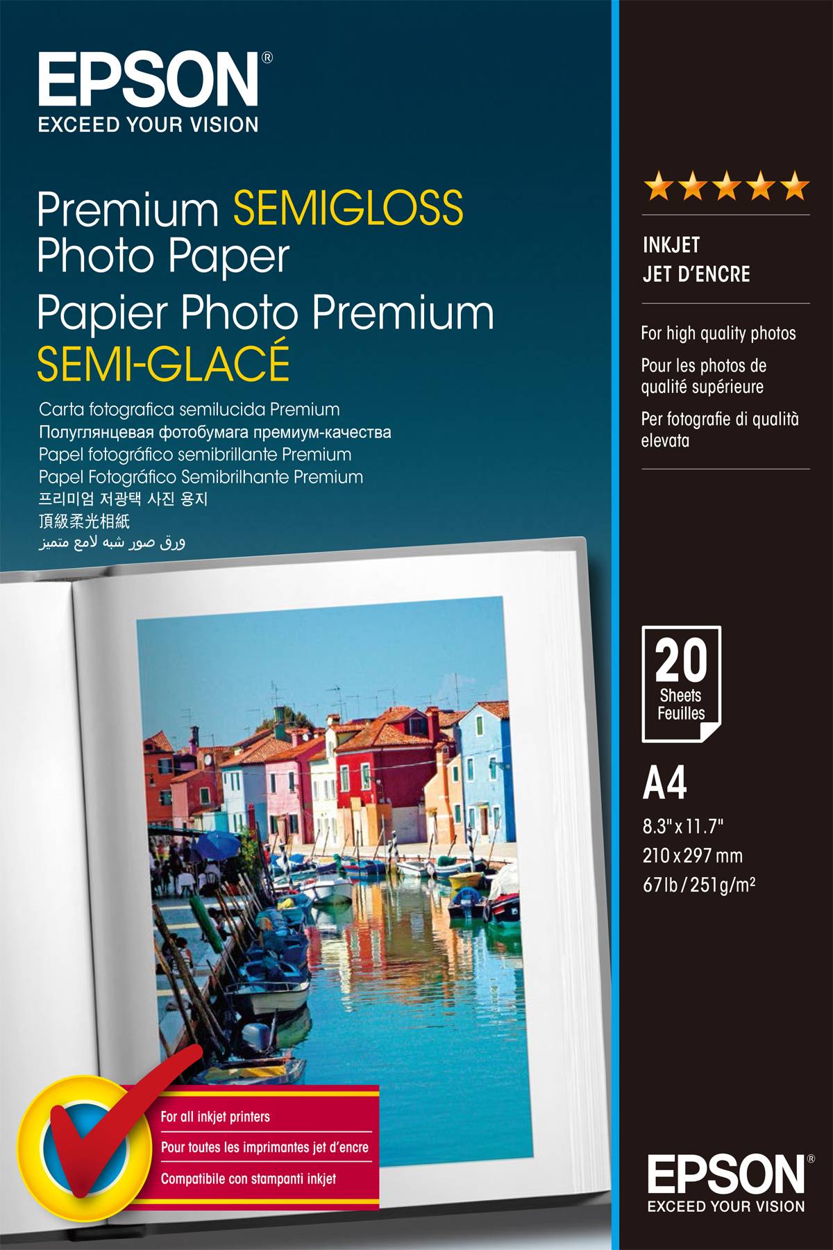 Epson Premium Semi-Gloss Photo Paper - A4 - 20 Fogli-1