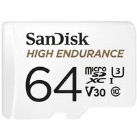 SanDisk High Endurance Monitoring Scheda miniSDXC 64 GB Class 10, UHS-I, UHS-Class 3, v30 Video Speed Class incl. Adatta-2