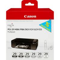 Canon 6 Cartucce d'inchiostro Multipack PGI-29 MBK/PBK/DGY/GY/LGY/CO-2