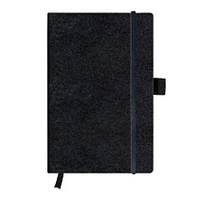 Collezione classica del notebook Herlitz A5 96 foglio 80 g-sq senza legno a scacchi copertura in pelle sintetica nero (1-2