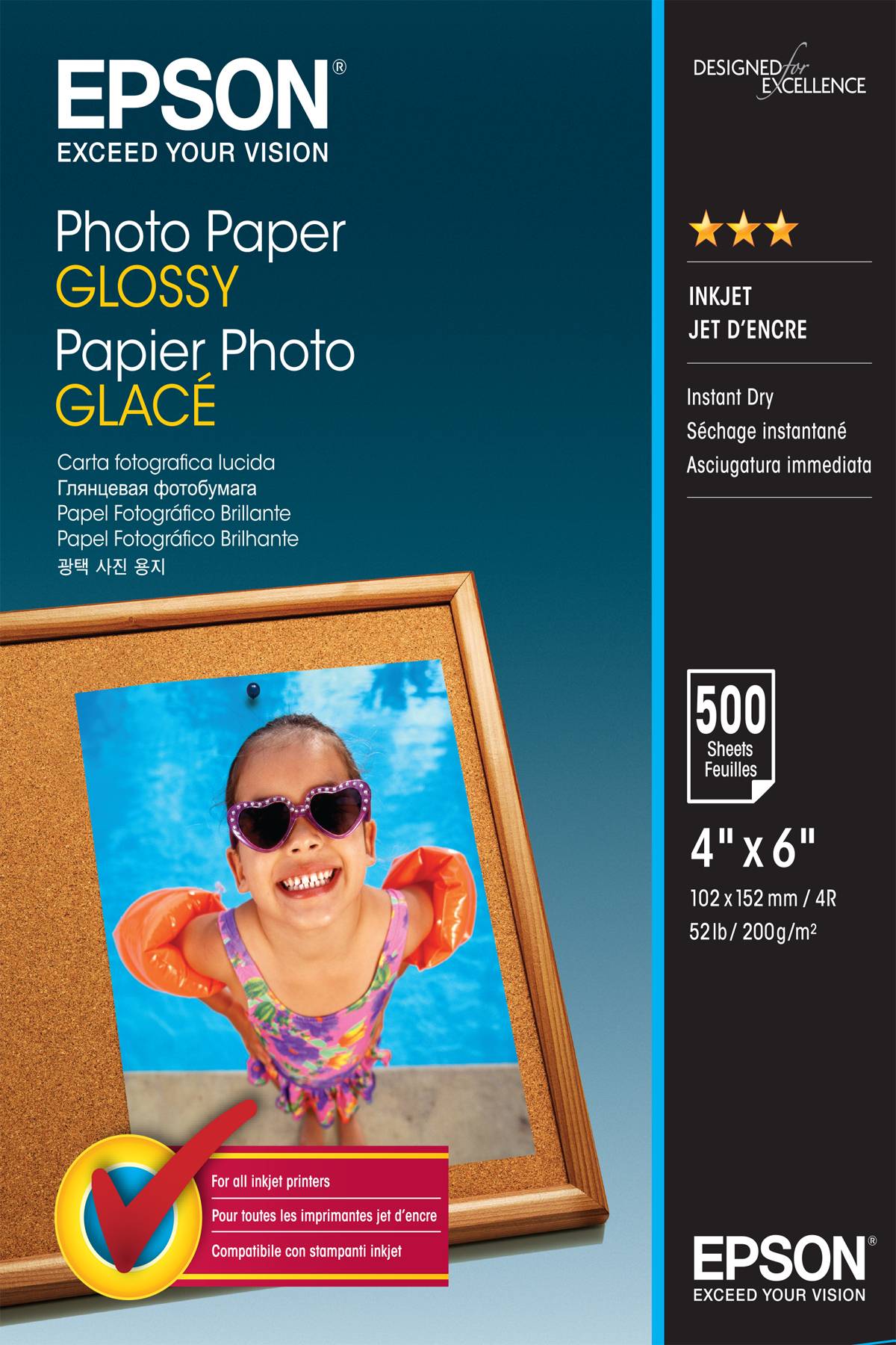 Epson Glossy - 102 x 152 mm - 200 g/m² - 500 fogli di carta fotografica-1