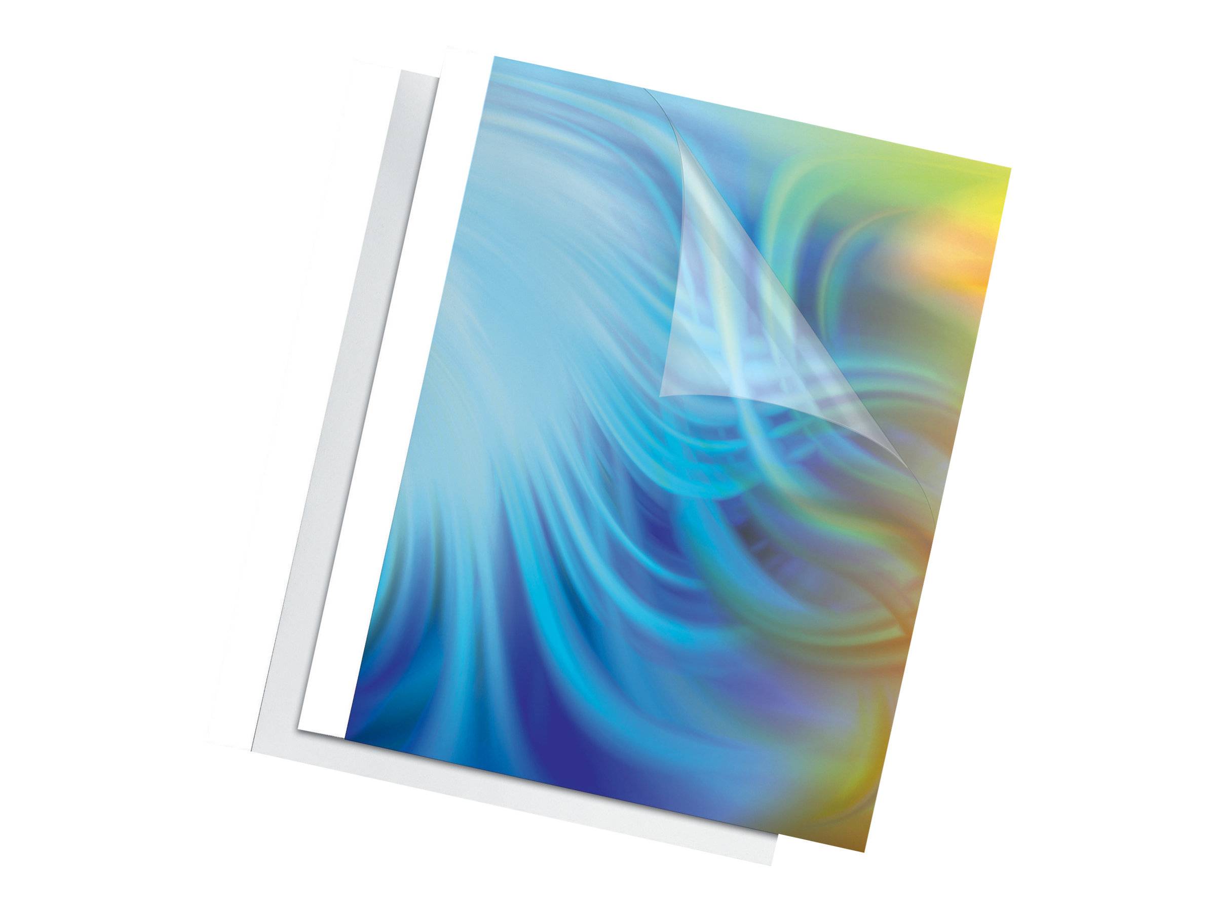 Termocopertina trasparente per rilegatura termica in PVC - 150 gr/mq - conf. 100 pezzi Fellowes spessore 4 mm --0