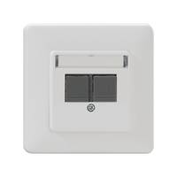 Rutenbeck 139112040 Presa di rete Da incasso Inserto con piastra centrale e telaio CAT 6A Bianco puro-3