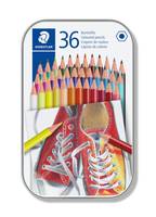 STAEDTLER Hexagonal-Buntstift, 36er Metall-Etui sechseckig, poliert in Farbe der Mine, Minenstärke: 3.0 mm, - 1 Stück (1-1
