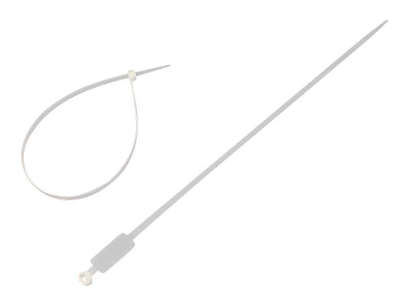 Value Cable Tie, 4.8 mm, with description field 30 cm fascetta (Cable Tie Ladder Cable Tie - Nylon White 100 Pc[S] - War-1