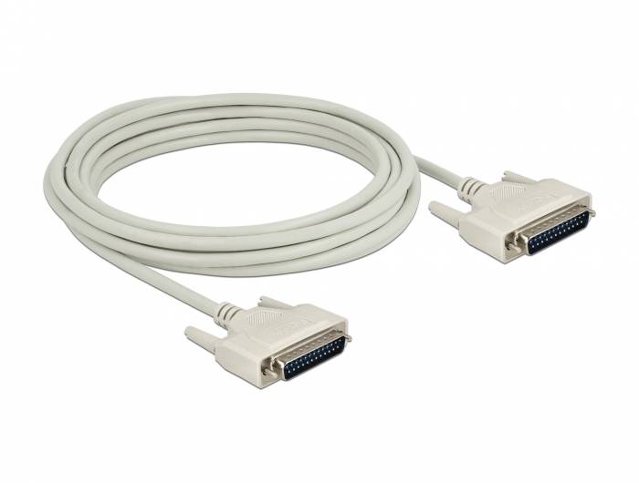 Delock - Kabel seriell - DB-25 (M) bis DB-25 (M) - 5,0m - Daumenschrauben - beige (84537)-1