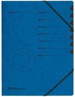 herlitz Ordnungsmappe easyorga, A4, Karton, 7 Fächer, blau Colorspan-Karton, 355 g-qm, innen schwarzer Manila-Karton (10-2