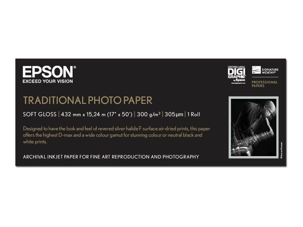 Epson Traditional Photo Paper, in rotoli da 43,18cm (17'') x 15m-0