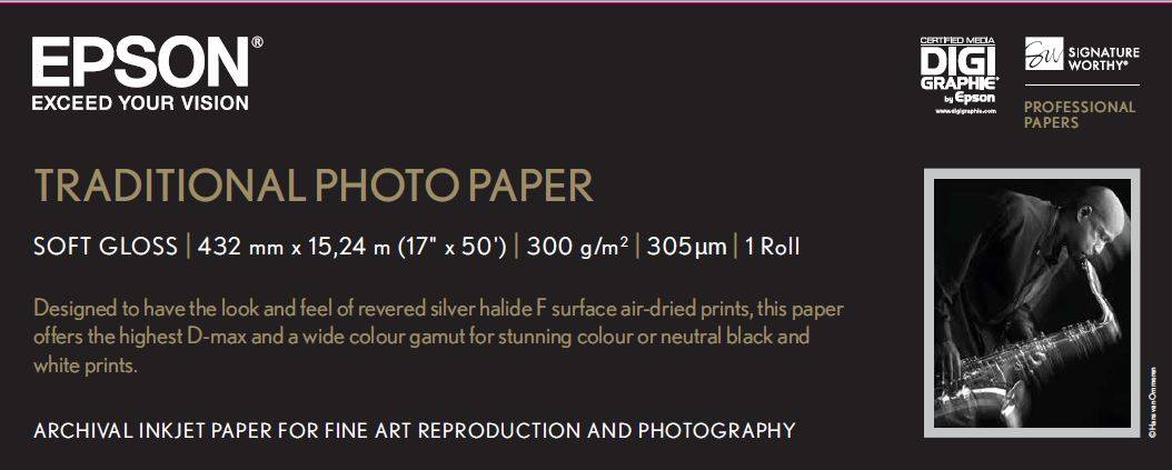 Epson Traditional Photo Paper, in rotoli da 43,18cm (17'') x 15m-1