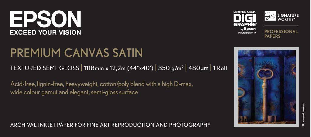 Epson Premium Canvas Satin, in rotoli da 111,8cm (44'') x 12,19m.-1
