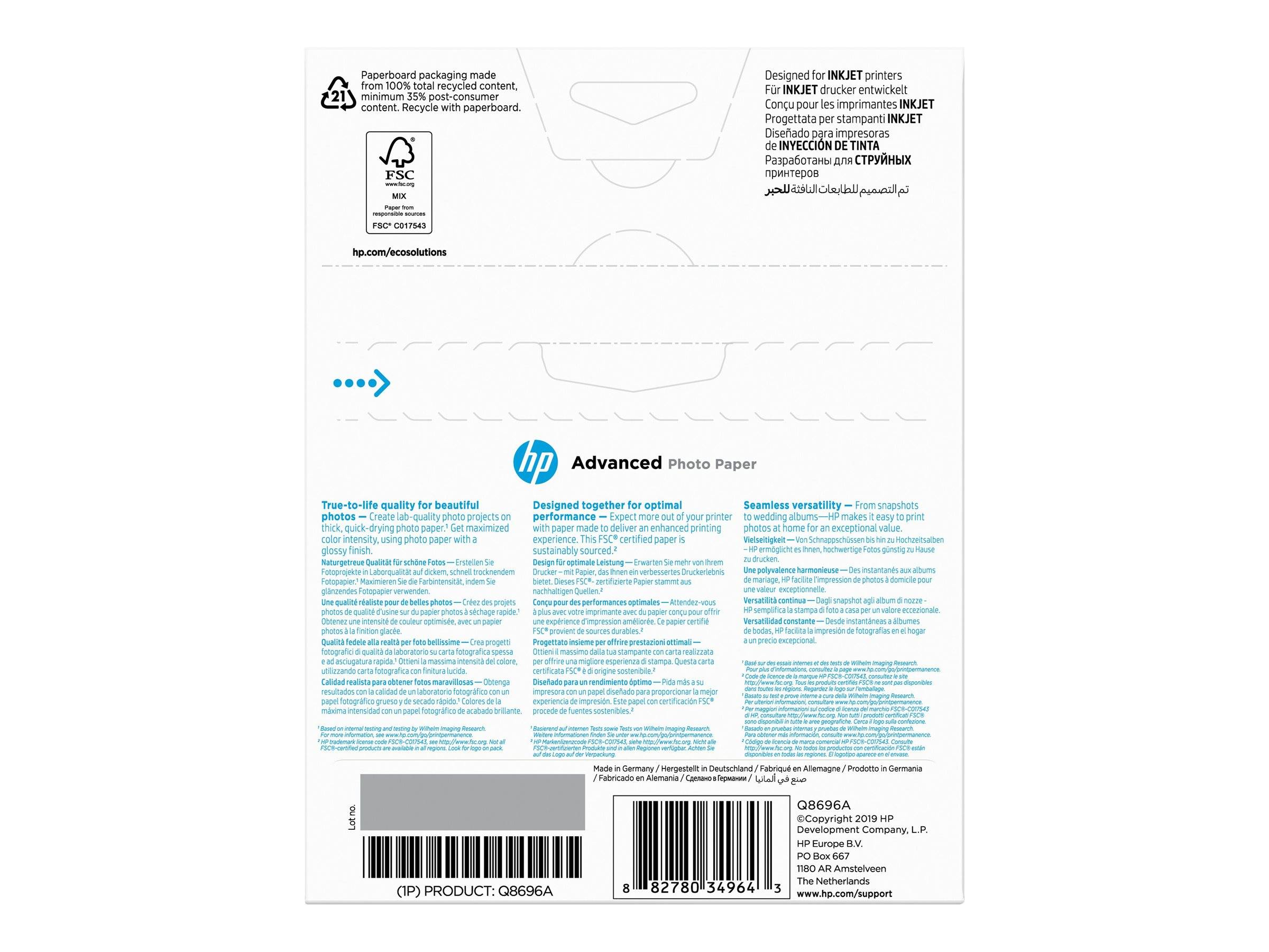 Q8696A HP ADV.GLOS.PHOTO 13X18 25FF-2