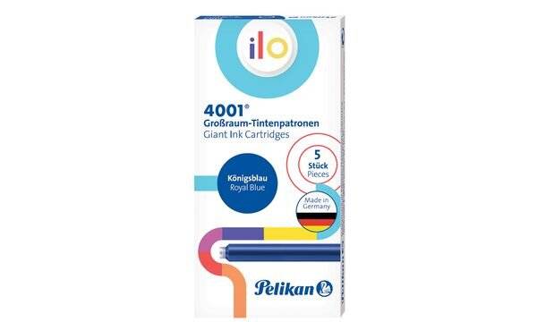 Pelikan ilo 4001 Blu marino (4001 GroÃƒÆ’Ã‚Å¸raum ilo GTP/5 - Blau-Schwarz ilo 4001, Navy, - Fountain pen, Germany, Box,-5