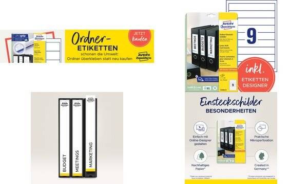 Avery C32266-25 - Weiß - Nicht klebendes Druckeretikett - A4 - Karton - Universal - Abgerundetes Rechteck (C32266-25)-3